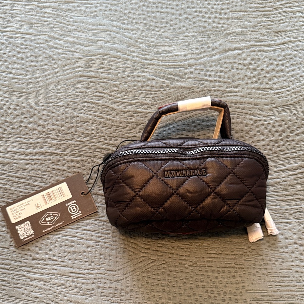 MZ Wallace Quilted Black Cosmetic Bag